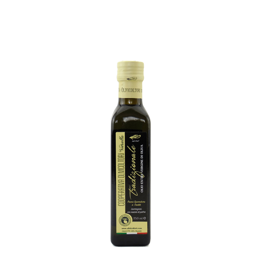 Bottiglia 250 ml Olio EVO TRADIZIONALE Prima Spremitura a Freddo